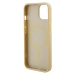 Zadní kryt Guess PU Saffiano MagSafe pro Apple iPhone 15 Plus, béžová