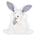 Plyšový zajíček Bunny Happy Glossy Doudou et Compagnie bílý 17 cm v dárkovém balení od 0 měsíců