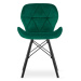 Set dvou jídelních židlí LAGO zelené (černé nohy) 2ks