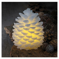 DecoLED LED svíčka, vosková, šiška, 10 x 13 cm, bílá