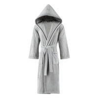 Soft Cotton - Unisex župan Stripe s kapucí, šedá, XL