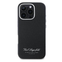 Karl Lagerfeld Grained PU Hotel RSG Zadní Kryt pro iPhone 16 Pro Black