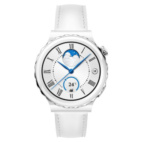 Chytré hodinky Huawei Watch GT3 Pro Ceramic / 43 mm / 4G / GPS / Bluetooth / bílá/stříbrná Varia