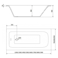 MEXEN/S Vega obdélníková vana 160 x 70 cm s panelem + vanová zástěna 70 cm, černá vzor fix 55011