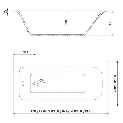 MEXEN/S Vega obdélníková vana 160 x 70 cm s panelem + vanová zástěna 70 cm, černá vzor fix 55011