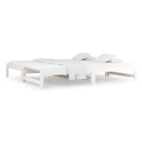 SHUMEE výsuvná postel 2× (80 × 200) cm, masivní borovice, bílá