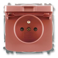 ABB Tango zásuvka s víčkem vřesová červená 5519A-A02397 R2 s clonkami