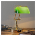 Sea-Club Bankéřská lampa Steve se zeleným skleněným stínidlem