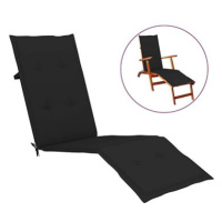 Poduška na polohovací židli černá (75+105) x 50 x 4 cm