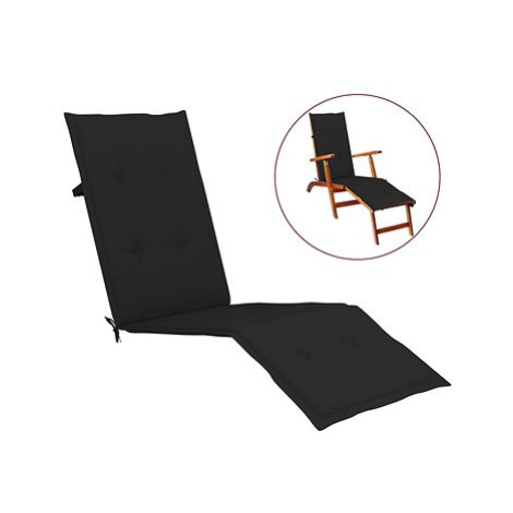 Poduška na polohovací židli černá (75+105) x 50 x 4 cm SHUMEE