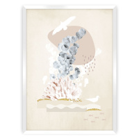 Dekoria Plakát Beige Abstract I, 30 x 40 cm, Zvolit rámek: Bílý