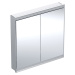 Geberit ONE - Zrcadlová skříňka s LED osvětlením, 900x900x150 mm, 2 dvířka, vestavná, hliník 505