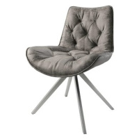 DELIFE Otočná židle Taimi-Flex šedý vintage křížová podnož hranatá otočná z nerezové oceli