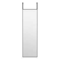 Shumee Na dveře černé 30 × 100 cm sklo a hliník