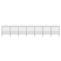 vidaXL Zahradní plot s hroty ocel (1,75–2) x 11,9 m černý