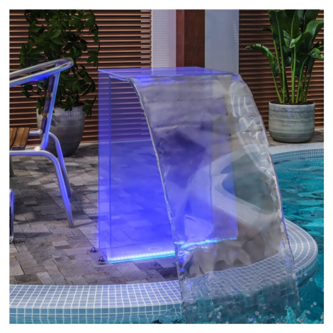 vidaXL Bazénová fontána s RGB LED osvětlením akryl 51 cm