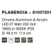 NOVA LUCE stropní svítidlo PLASENCIA chromovaný hliník a akryl LED 27W 230V 3000K IP20 81007201