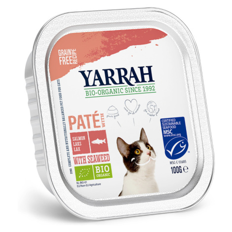 Yarrah Bio paté 24 x 100 g ve výhodném balení - losos s bio mořskou řasou