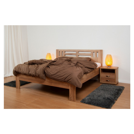 Postel BMB Ella Moon - Masivní Buk Rozměr: 160x220 cm, Provedení rohů: Rovné, Moření: Šedá