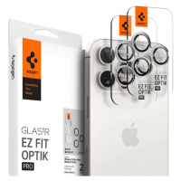 Ochranné sklo Spigen Glass tR EZ Fit Optik Pro 2 Pack, white titanium - iPhone 15 Pro/15 Pro Max