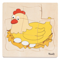 WOODY - Puzzle na desce Vývoj slepice