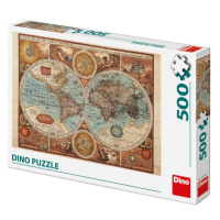 Dino Mapa světa Z R. 1626 500 Puzzle