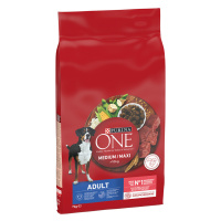PURINA ONE Medium/Maxi Adult Beef & Rice - Výhodné balení: 2 x 7 kg