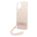 Guess GUOHCP14MH4STP hard silikonové pouzdro iPhone 14 PLUS 6.7" pink 4G Print Strap