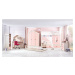 Domečková postel 90x200 s úložným prostorem boom - bříza/růžová