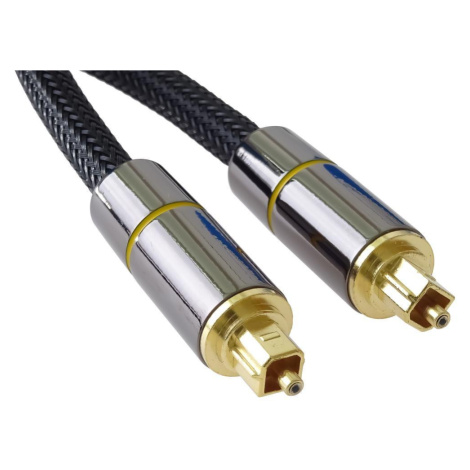 PremiumCord Optický audio kabel Toslink, OD:7mm, Gold-metal design + Nylon 0,5m