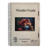 Dřevěné puzzle/Zátiší s chryzantémou A3 - EPEE
