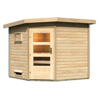 Venkovní finská sauna HEIKKI Dekorhome Přírodní dřevo,Venkovní finská sauna HEIKKI Dekorhome Pří