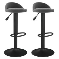 Shumee Barové stoličky 2 ks samet tmavě šedý