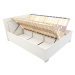 Dřevěná postel Isia 180x200, bílá, vč. roštu a úp, bez matrace