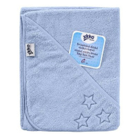 XKKO Organic BIO bavlněná froté osuška s kapucí 90 × 90 Baby Blue Stars