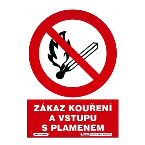 Tabule zákazová Zákaz kouření a vstupu s plamenem A4