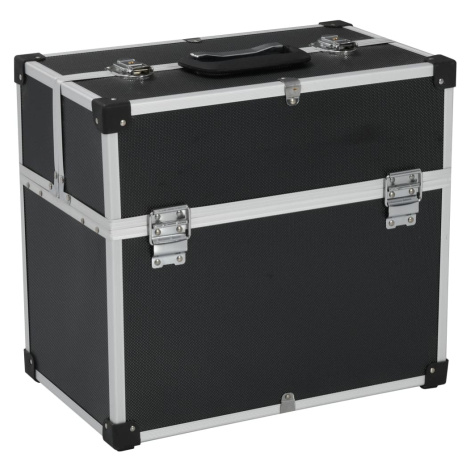 vidaXL Kufr na nářadí 38 x 22,5 x 34 cm černý hliník