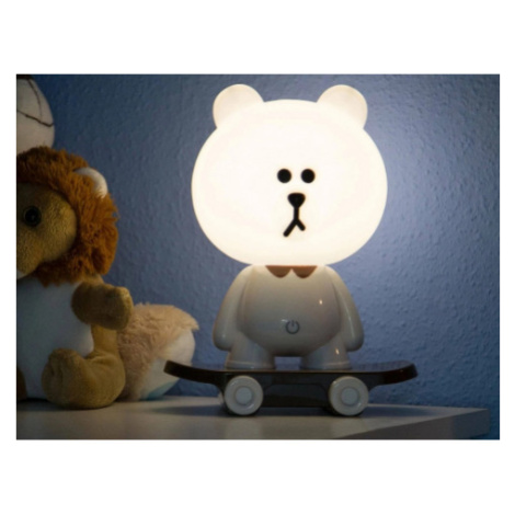 Dětská LED stolní lampa Medvídek na skateboardu Asko