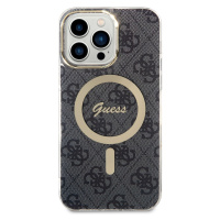 Kompatibilní zadní kryt Guess 4G MagSafe + bezdrátová nabíječka pro Apple iPhone 14 Pro Max, čer
