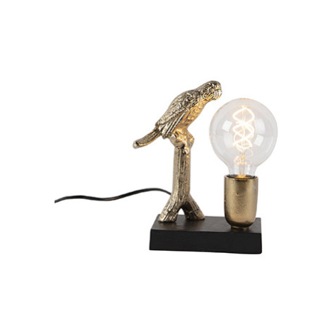Art deco stolní lampa černá se zlatem 23 cm - Pajaro QAZQA
