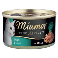 Miamor Feine Filets v želé konzerva 24 x 100 g - světlý tuňák & rýže v želé
