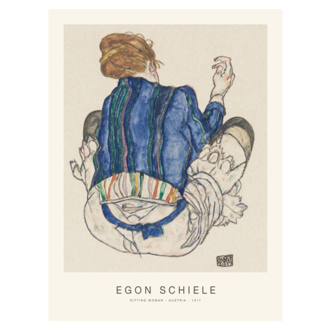Obrazová reprodukce Sitting Woman (Special Edition Female Portrait) - Egon Schiele, (30 x 40 cm)