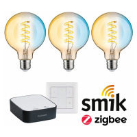 PAULMANN Startovací sada Zigbee 3.0 Smart Home smik Gateway + LED žárovka Filament G95 měnitelná