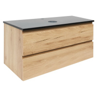 Koupelnová skříňka s krycí deskou z kamene SAT B-Way 99x50x45 cm dub mat BWAY2100OAKTK