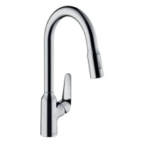 Dřezová baterie Hansgrohe Focus s vytahovací sprškou, 2 proudy chrom 71820000