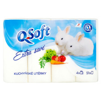 Q-Soft Kuchyňské utěrky extra savé 3 vrstvé 4 ks