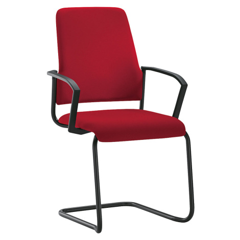 interstuhl Židle pro návštěvy GOAL, pružná podnož, bal.j. 2 ks, černý podstavec, ohnivě červená