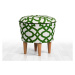 Sofahouse Designová taburetka Peony zeleno-bílá - Skladem
