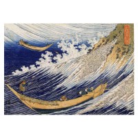 Obrazová reprodukce A Wild Sea at Choshi,, Hokusai, Katsushika, 40 × 26.7 cm