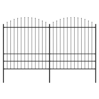 vidaXL Zahradní plot s hroty ocel (1,75–2) x 3,4 m černý